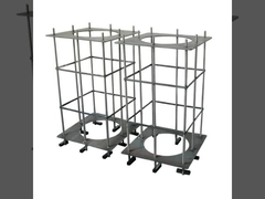 Embedded parts of outdoor projector shell floor cage